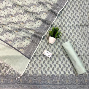 Mint Green Resham Zari Banarasi Silk Suit