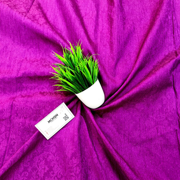 Purple Tanchoi Dupion Silk Banarasi Fabric