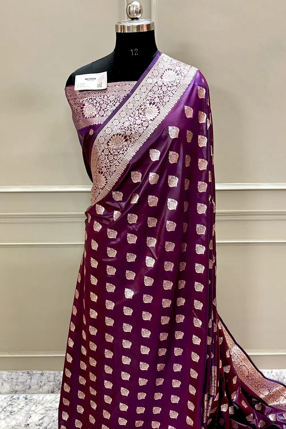 Purple Zari Banarasi Silk Saree