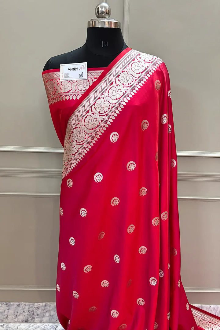 Sonakshi Sinha Pink Katan Silk Banarasi Saree