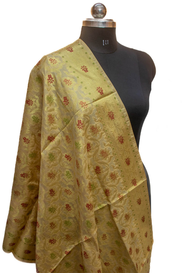 Tasar Meenakri Katan Silk Banarasi Dupatta