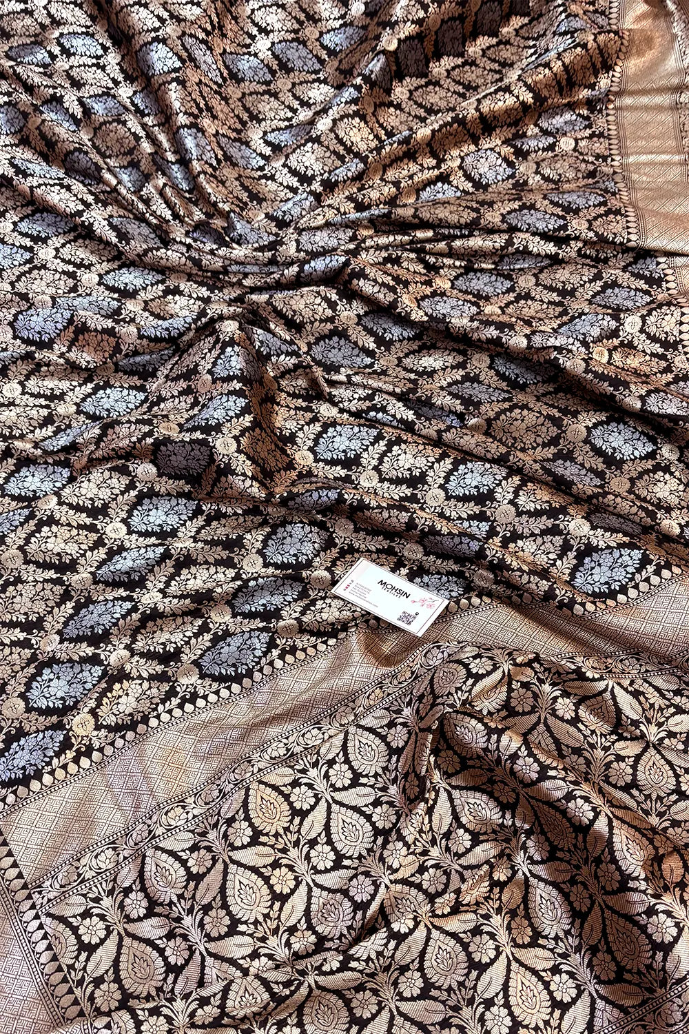 Nita Ambani Black Katan Silk Banarasi Saree