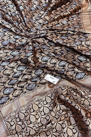 Nita Ambani Black Katan Silk Banarasi Saree