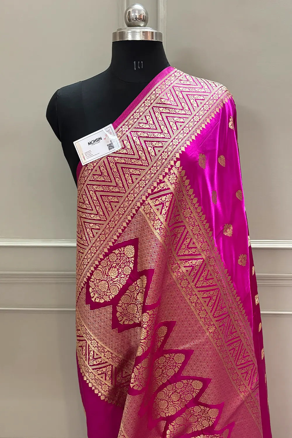 Pink Chagan Patti Katan Silk Banarasi Saree