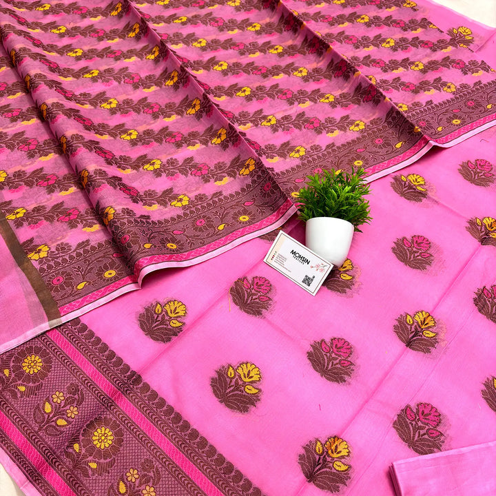 Pink Meenakari Banarasi Silk Suit