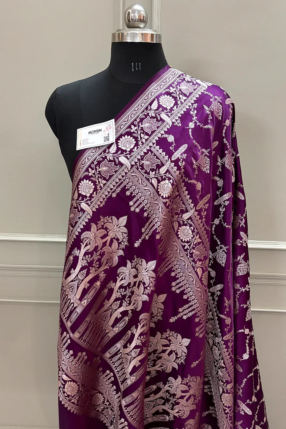 Purple Masakali Katan Silk Banarasi Saree
