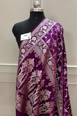 Purple Masakali Katan Silk Banarasi Saree