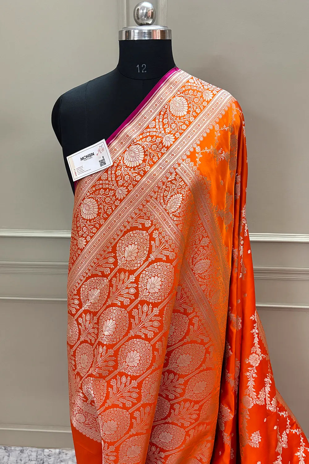 Mustard Papakipari Katan Silk Banarasi Saree
