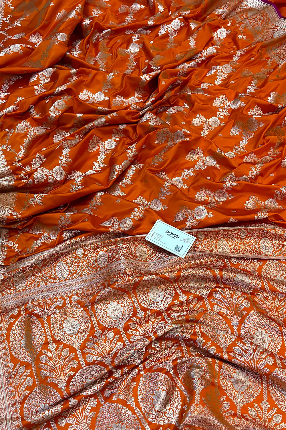 Mustard Papakipari Katan Silk Banarasi Saree