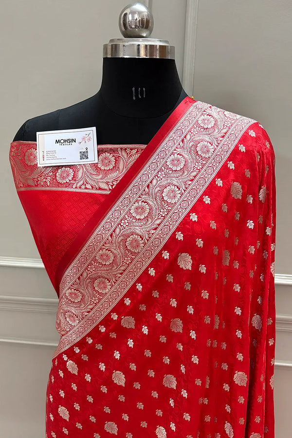 Red Chunni Munni Katan Silk Banarasi Saree