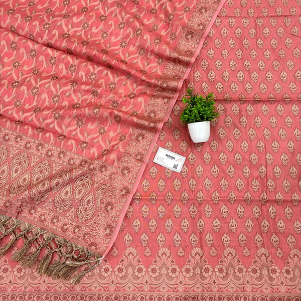 Peach Hukum Fire Cotton Silk Banarasi Suit