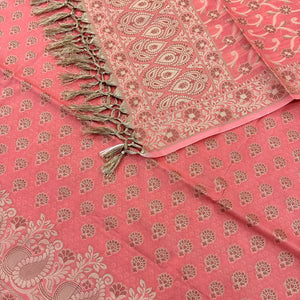 Peach Kacchi Carry Saleeb Cotton Silk Banarasi Suit