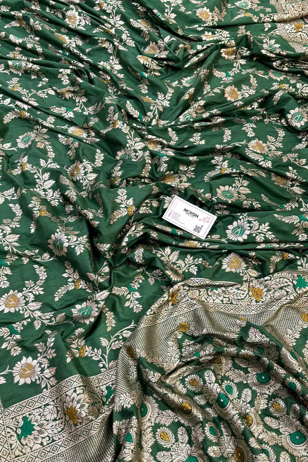 Green Resham Zari Silky Banarasi Saree