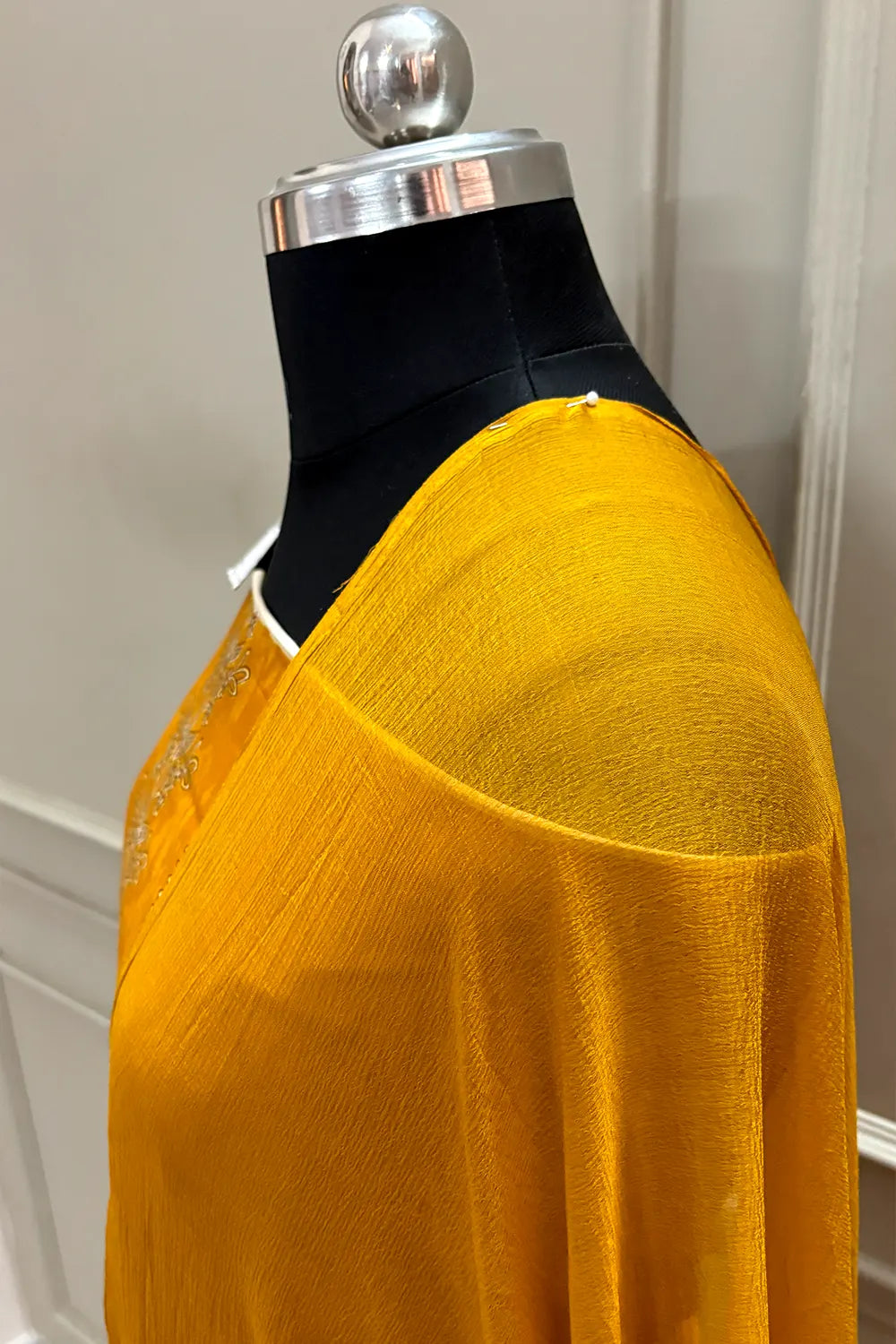 Mustard Printed Cotton Silk Banarasi Suit