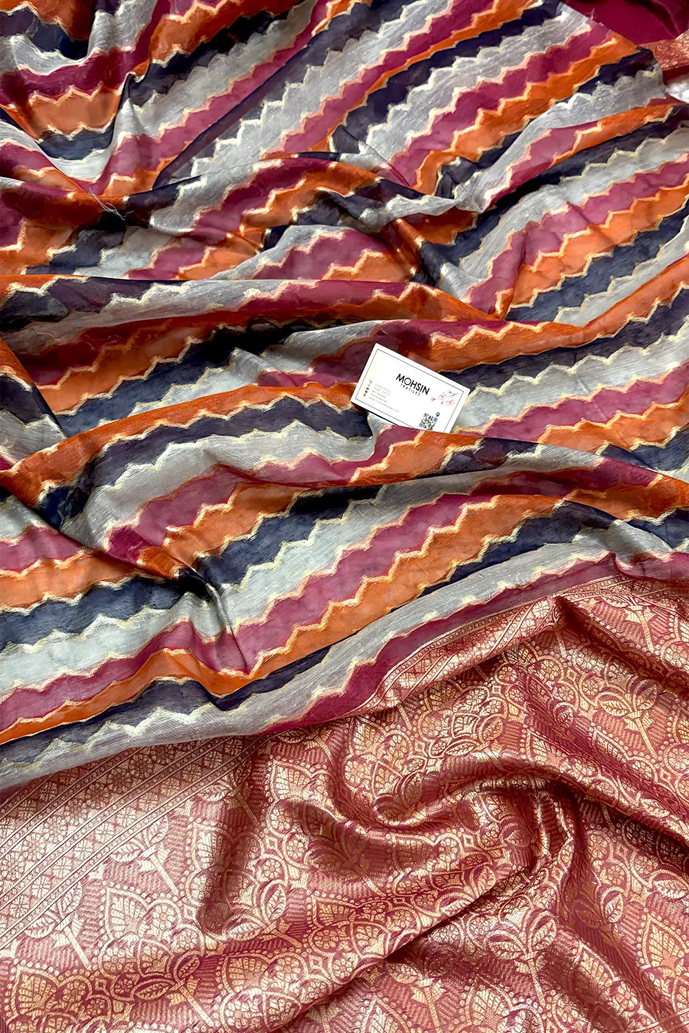 Pink Resham Zari Chanderi Silk Banarasi Saree