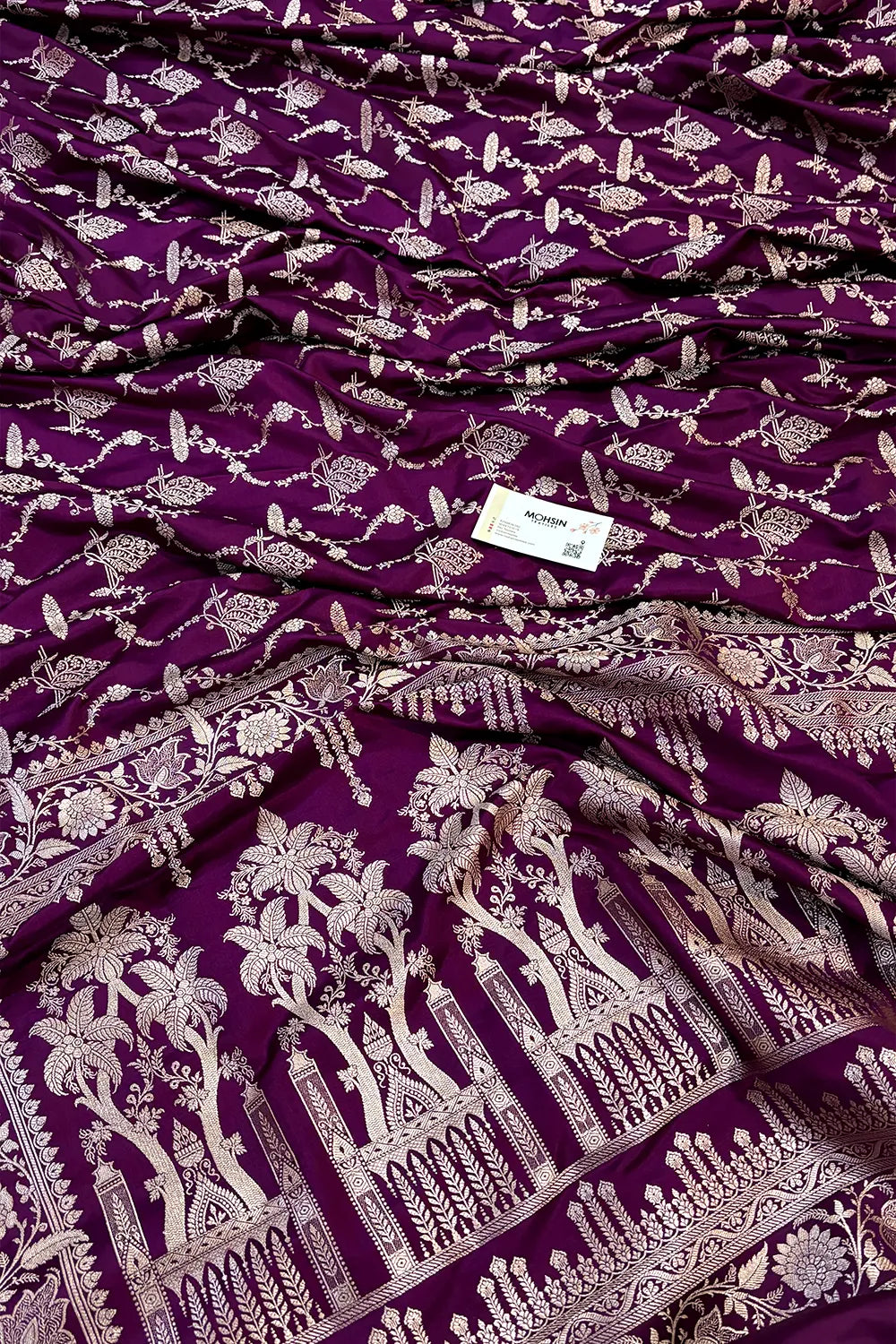 Purple Masakali Katan Silk Banarasi Saree