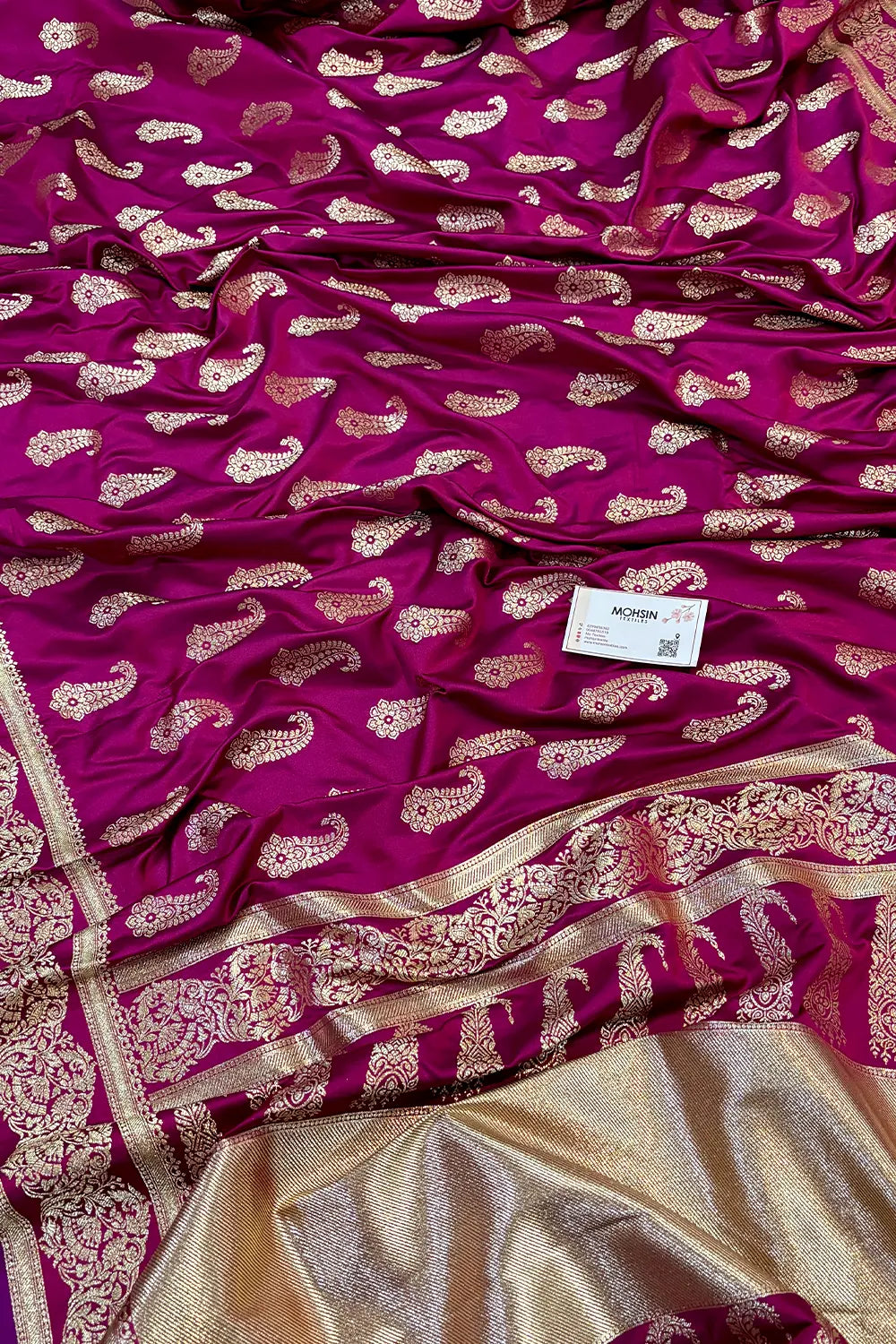 Purple Unicorn Buti Katan Silk Banarasi Saree