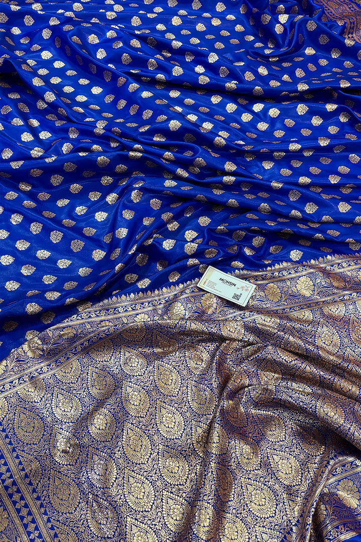 Royal Blue Golden Zari Katan Silk Banarasi Saree