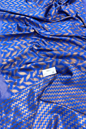 Royal Blue Resham Zari Silky Banarasi Saree