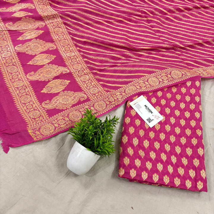 Pink Jaguar Kalli Georgette Silk Banarasi Suit