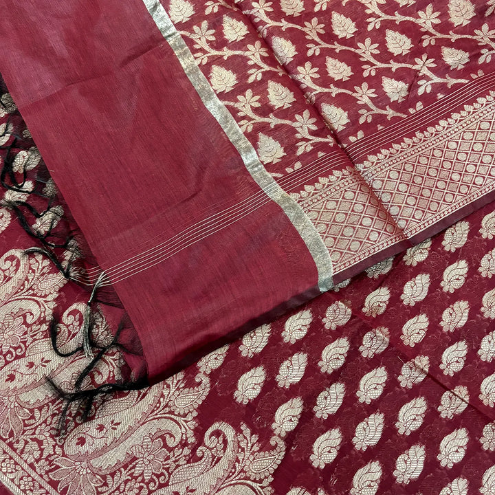 Maroon Holika Banarasi Silk Suit