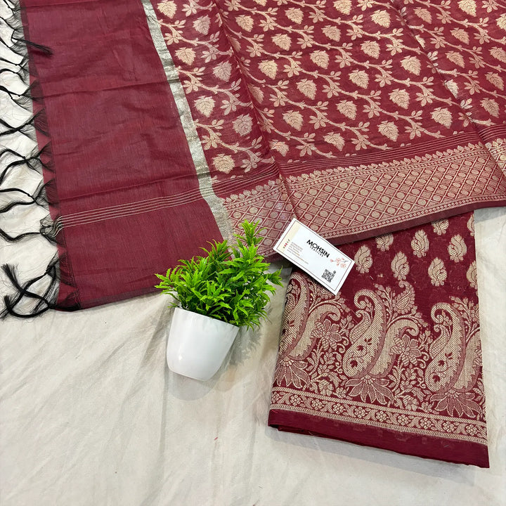 Maroon Holika Banarasi Silk Suit