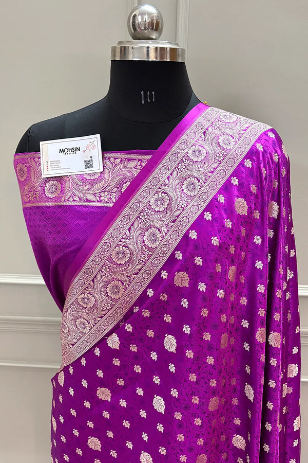 Purple Chunni Munni Katan Silk Banarasi Saree