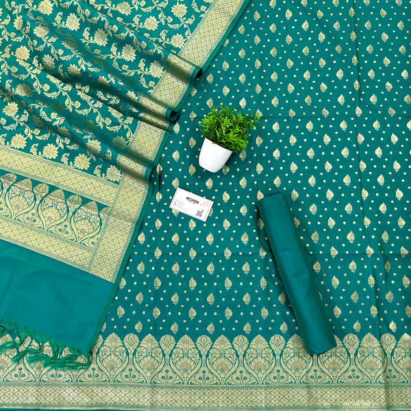 Sea Green Kalli Patta Katan Silk Banarasi Suit