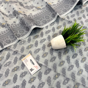 Grey Resham Zari Banarasi Silk Suit