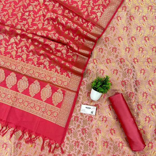 Pink Anguri Jaal Katan Silk Banarasi Suit