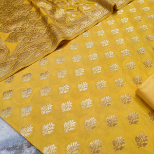 Gold Handloom Golden Zari Katan Silk Banarasi Suit