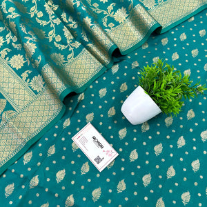 Sea Green Kalli Patta Katan Silk Banarasi Suit