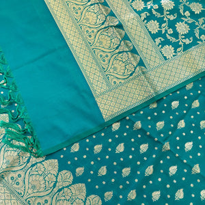 Sea Green Kalli Patta Katan Silk Banarasi Suit