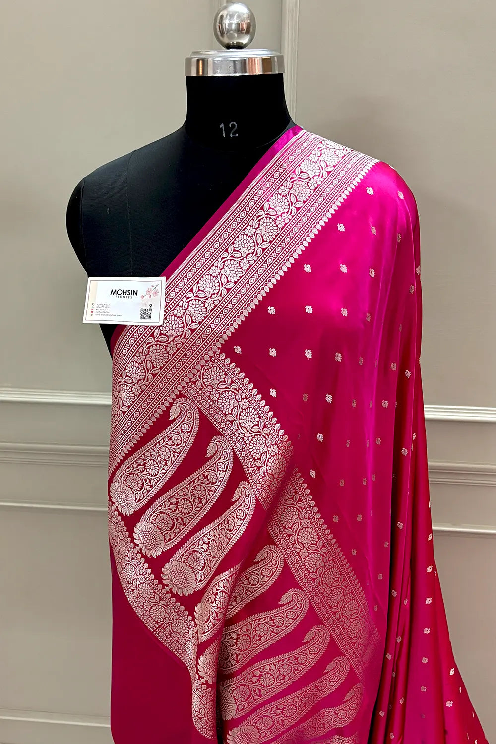 Pink Chitrani Buti Katan Silk Banarasi Saree