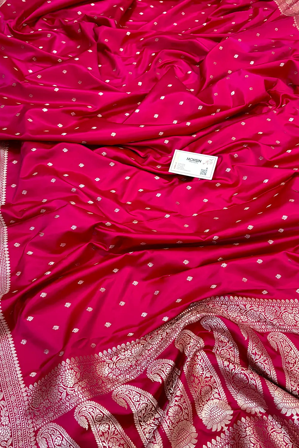 Pink Chitrani Buti Katan Silk Banarasi Saree
