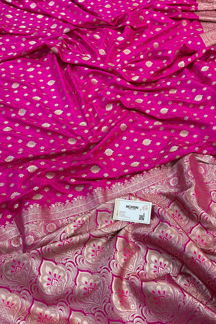 Pink Chunni Munni Katan Silk Banarasi Saree