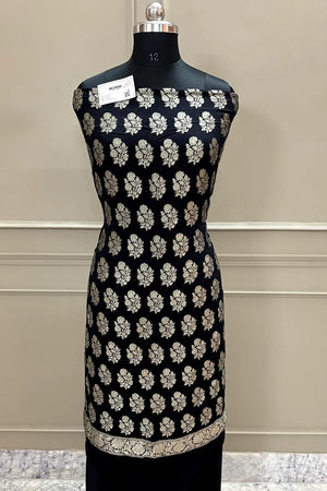 Black Guldasta Pure Georgette Silk Banarasi Suit