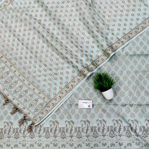Mint Green Surahi Tree Cotton Silk Banarasi Suit