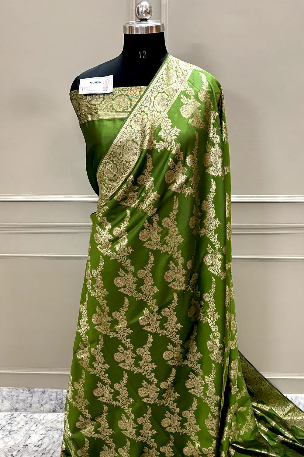 Mehendi Zari Banarasi Silk Saree