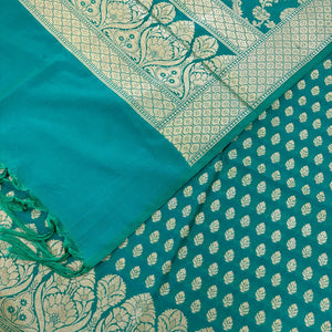 Sea Green Kalli Buti Katan Silk Banarasi Suit