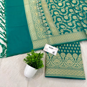 Sea Green Kalli Buti Katan Silk Banarasi Suit
