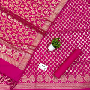 Pink Guldaan Fool Katan Silk Banarasi Suit
