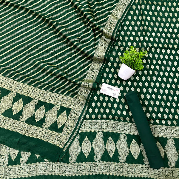 Green Jaguar Kalli Georgette Silk Banarasi Suit