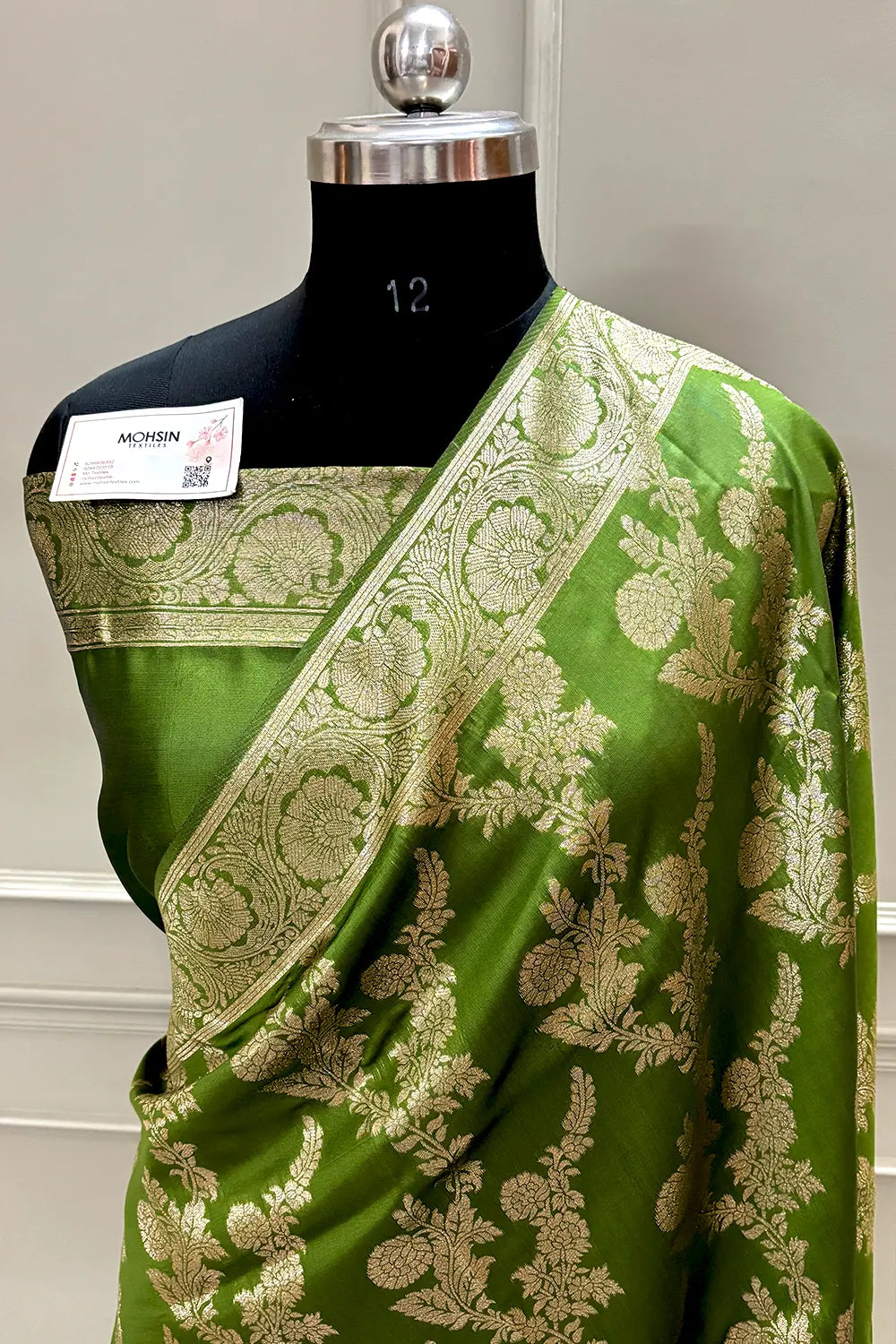 Mehendi Zari Banarasi Silk Saree