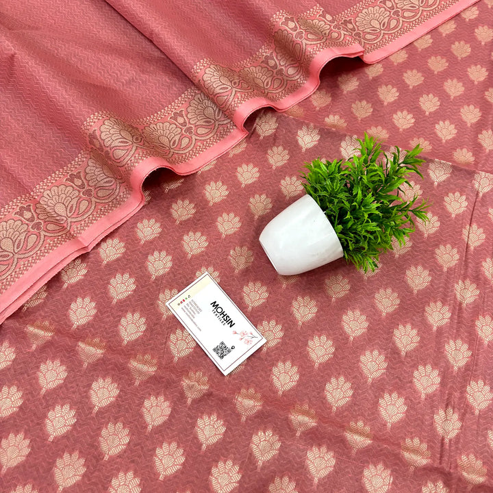 Peach Avatar Cotton Silk Banarasi Suit