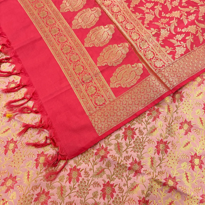 Pink Anguri Jaal Katan Silk Banarasi Suit