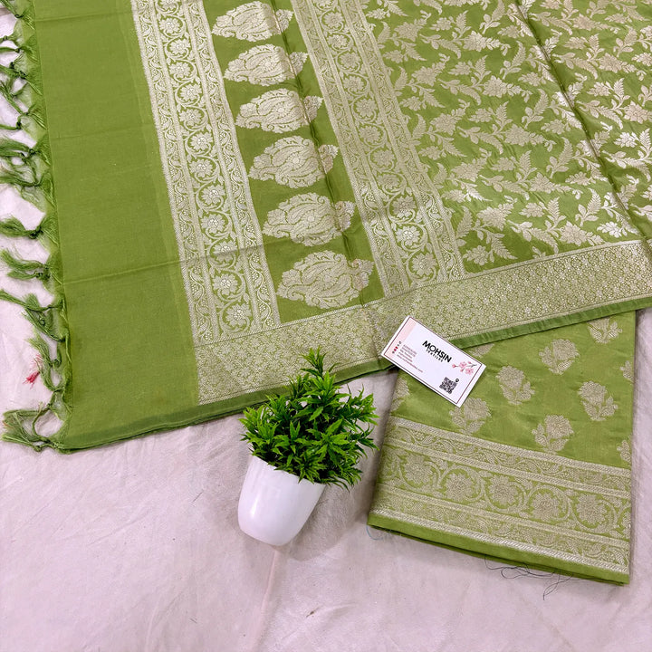 Pista Shringar Katan Silk Banarasi Suit