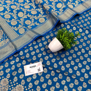 Firozi Guldaan Fool Katan Silk Banarasi Suit