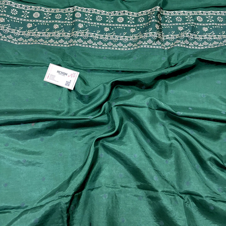 Bottle Green Jhilmila Taj Dola Silk Banarasi Suit