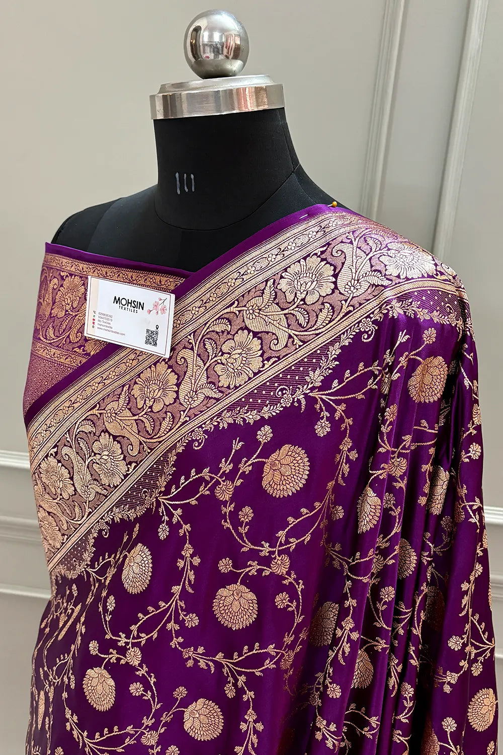 Purple Churmuri Jaal Katan Silk Banarasi Saree